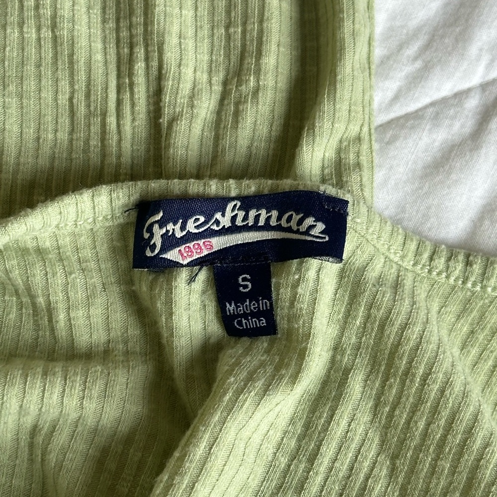 Freshman Light Green Ribbed Long Sleeve Top Set - Picture 3 of 3